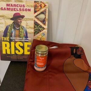 RARE!!! (NYC) HAV & MAR MERMAID APRON,COOKBOOK,BERBERRE SPICE (MARCUS SAMUELSSON